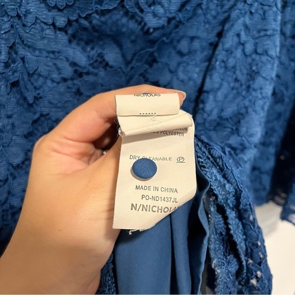 Nicholas Blue Lace Octavia Cocktail Dress Size 0 G - Picture 6 of 10